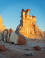 Hopi Hoodoo Formations At Dusk