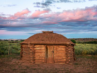 Navajo Hogan At Dawn
