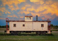 Old Union Pacific Caboose At Dusk