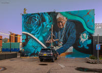 Mural of Santa Domingo Jewelry Designer Augustine Lovato
