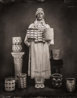 Umatilla Woman With Mother's Gathering Baskets