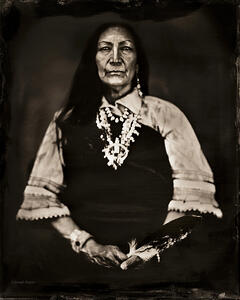 Sixth-Plate Native American Indian tinted Tintype C2415RP