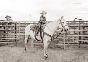 Youg Cowgirl on Horse