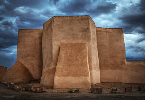 Adobe Church At Dusk