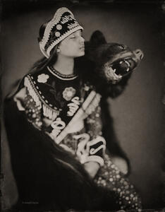Oneida Girl With Her Black Bear Robe