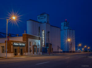 Grain Elevator At Night