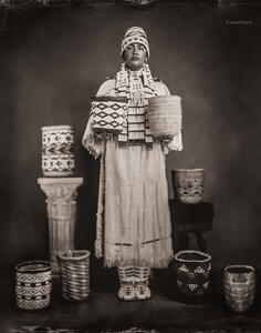 Umatilla Woman With Mother's Gathering Baskets