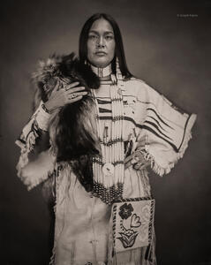 Umatill Woman In Ancient Bucksin Dress