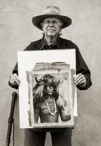 John Bosshard With Sia Buffal Mask Photo