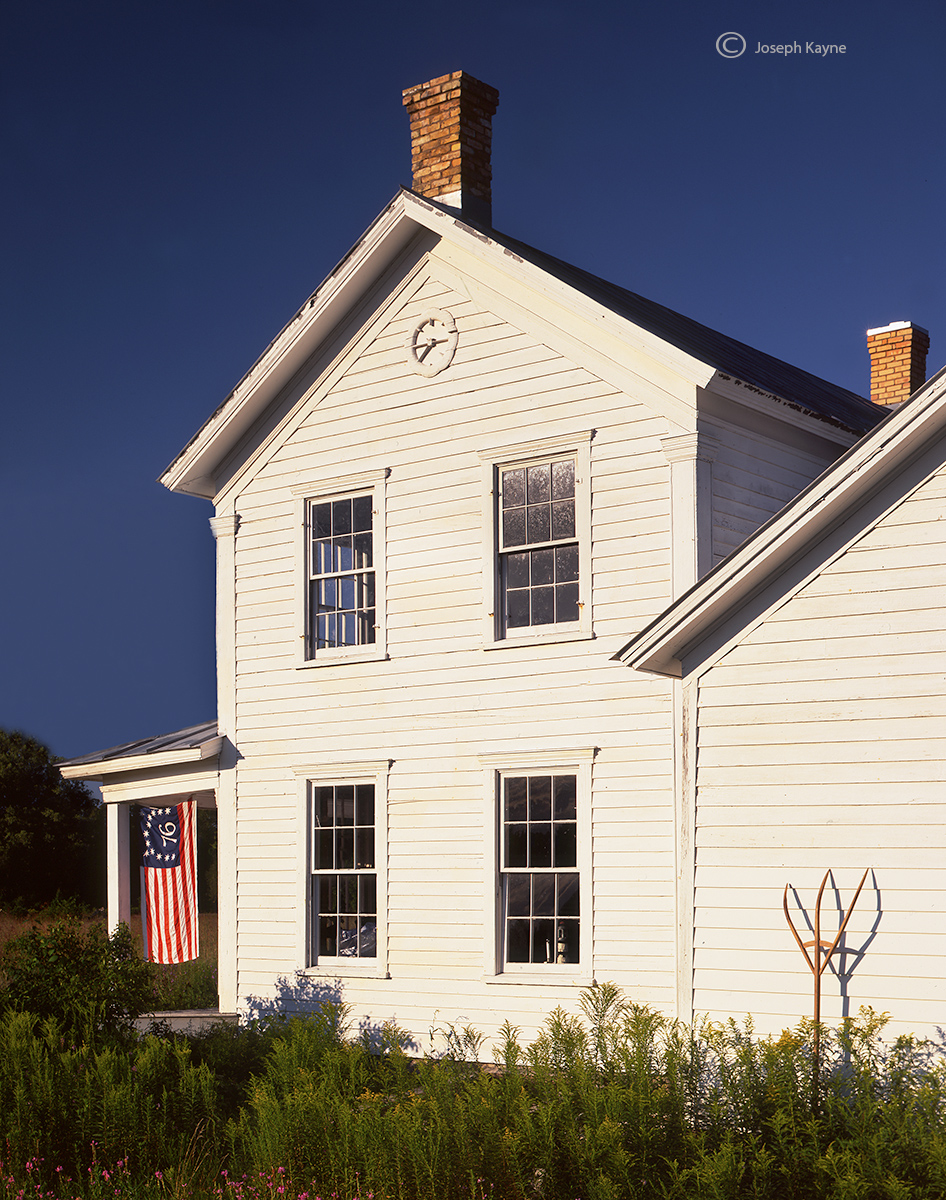 Wisconsin Farmhouse and Flag