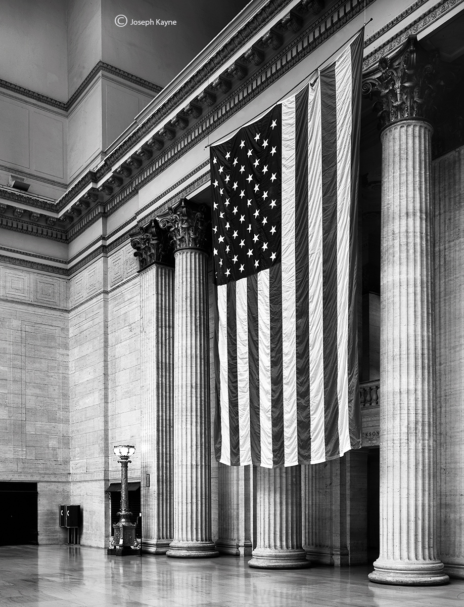 grand, hall, chicago, photo, union, station, lobby, architecture, train, american, flag, old, glory, patriotic, USA, art, view...