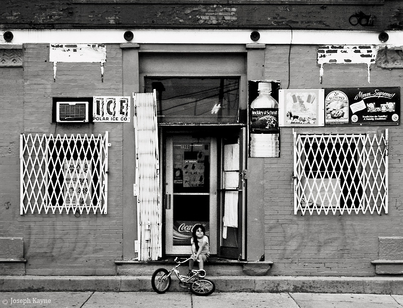 mexican, girl, chicago, photo, art, black, white, large, format, view, camera, store, storefront, corner, pilsen, neighborhood...