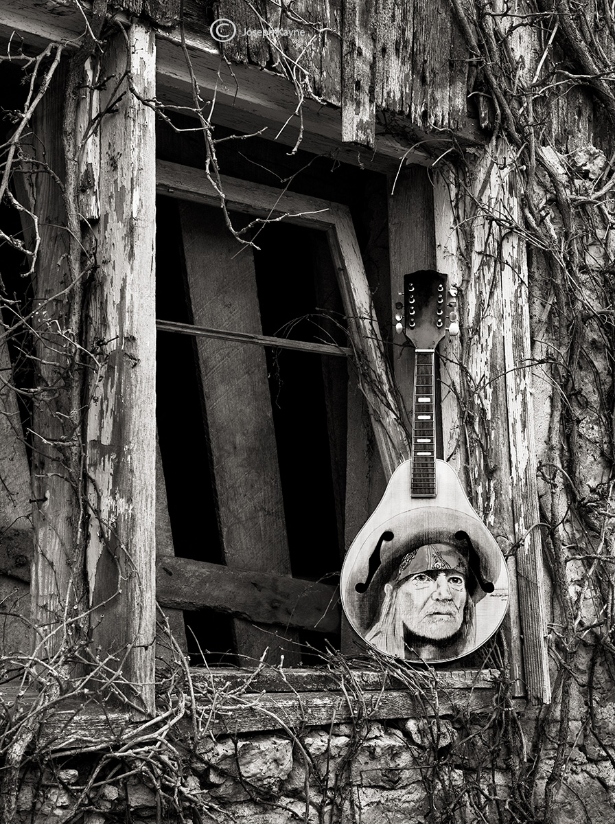An Old Mandolin With Willie Nelson Stain Art By Ruston Baker