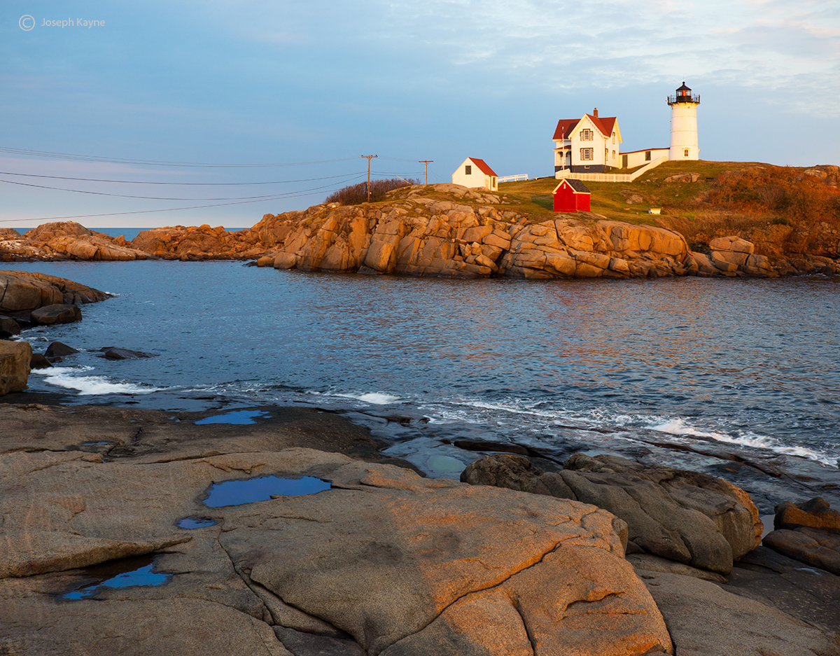 Sun Setting on Cape Neddick Lighthouse, Maine
