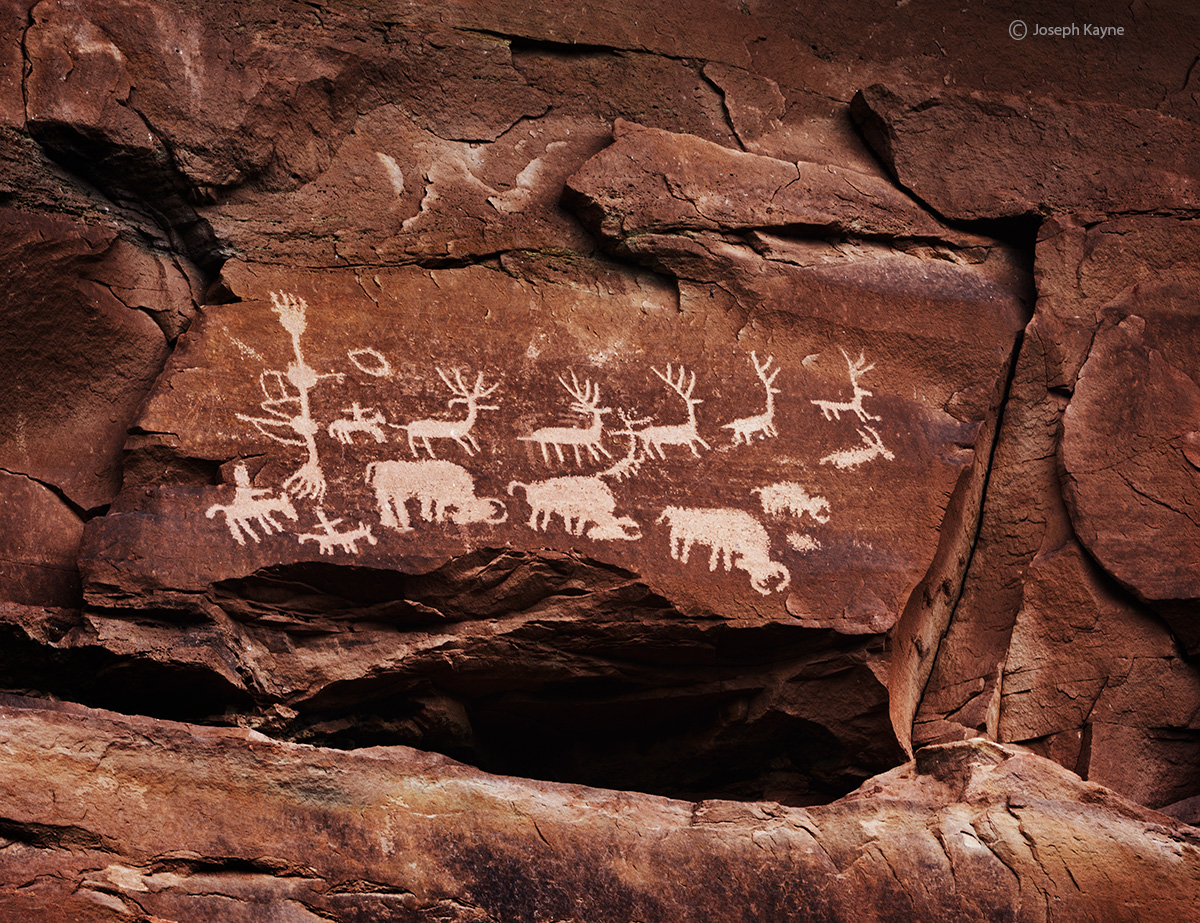 Ancient Hunting Scene Petroglyph