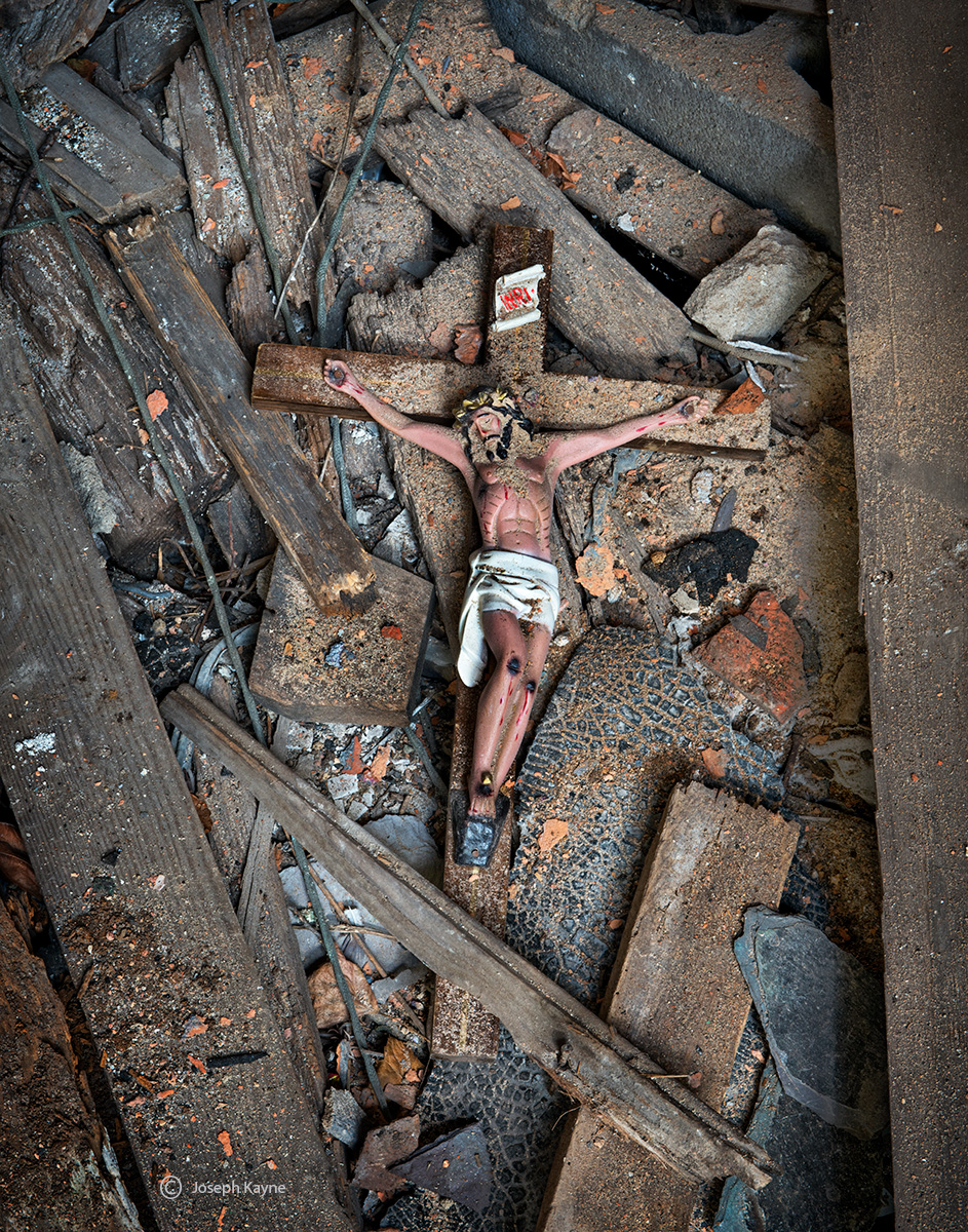 Fallen Cross In An Abandoned Church