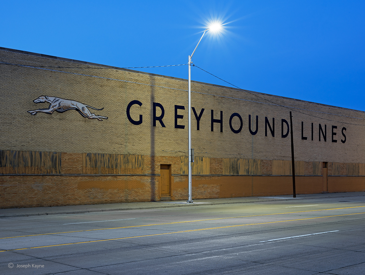 Old Greyhound Facility At Night