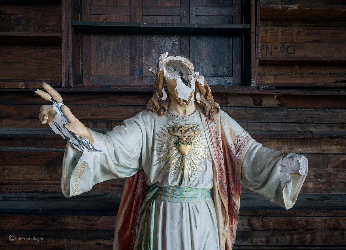 Old Jesus Statue In An Abandoned Boston Church