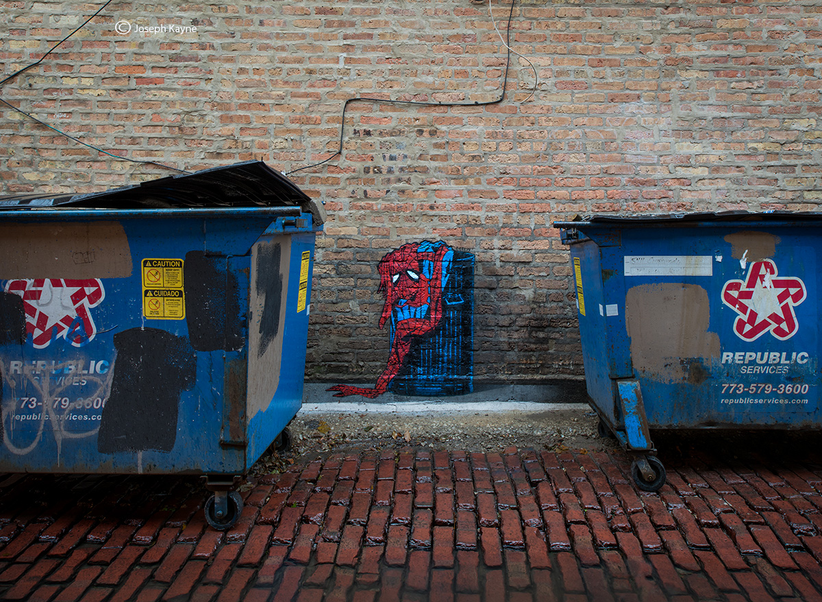 Discarded Spiderman Suit&nbsp; Street Art In A Chicago Alley