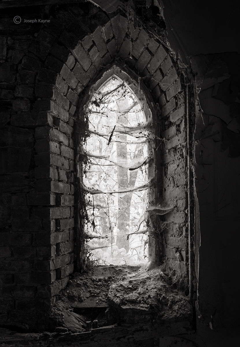 Old Church Window in Abandoned Church