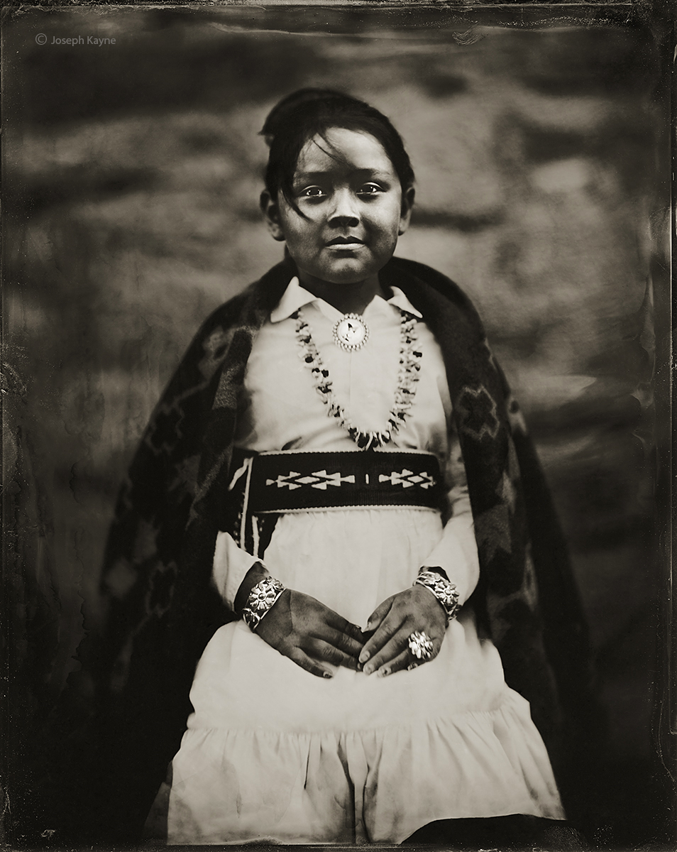 Tiana Rain Burbank, NavajoBorn To: Zuni ClanBorn For: Towering ClanWet Plate Collodion TintypePhoto © copyright by Joseph Kayne...