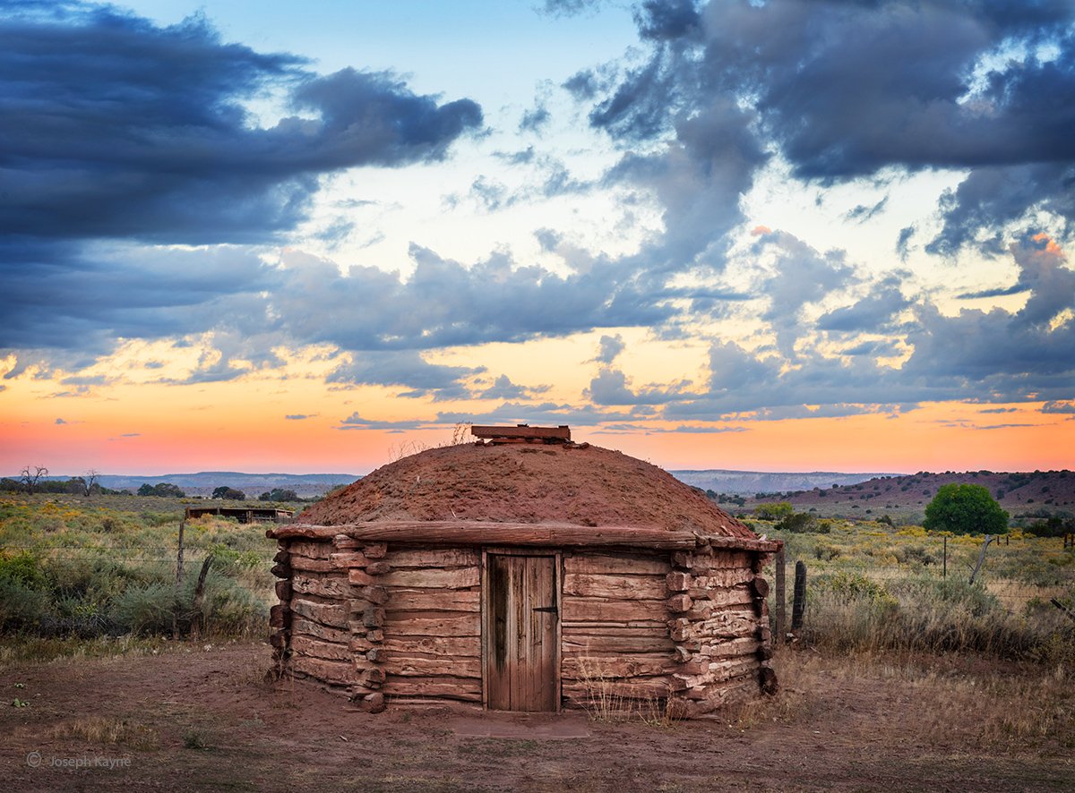 Traditional Navajo Hogan At Dawncopyright Joseph Kayne