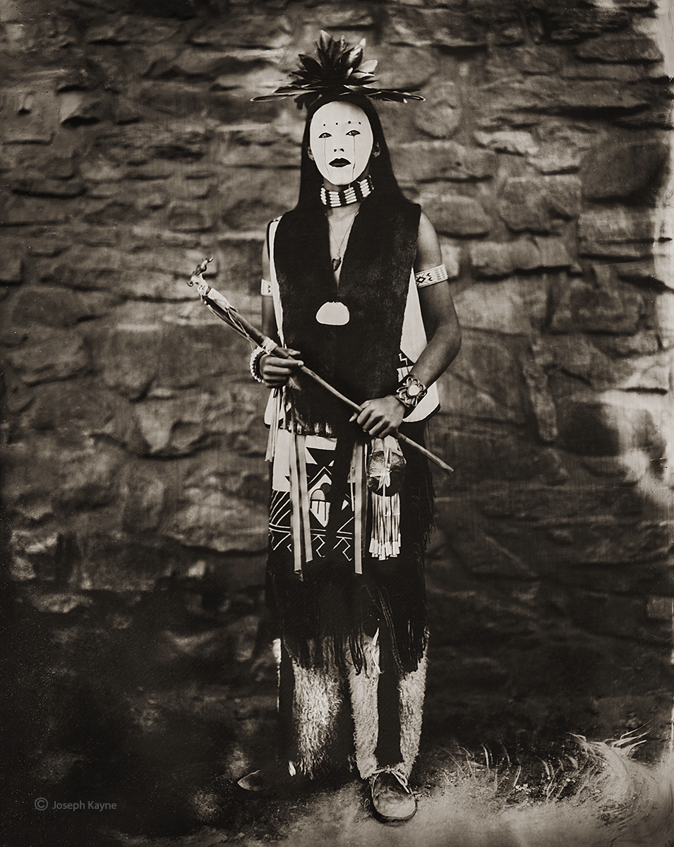 Tintype of Lauren Grey HawkOhkay Owingeh PuebloSummer ClanWet Plate Collodion TintypePhoto © copyright by Joseph Kayne