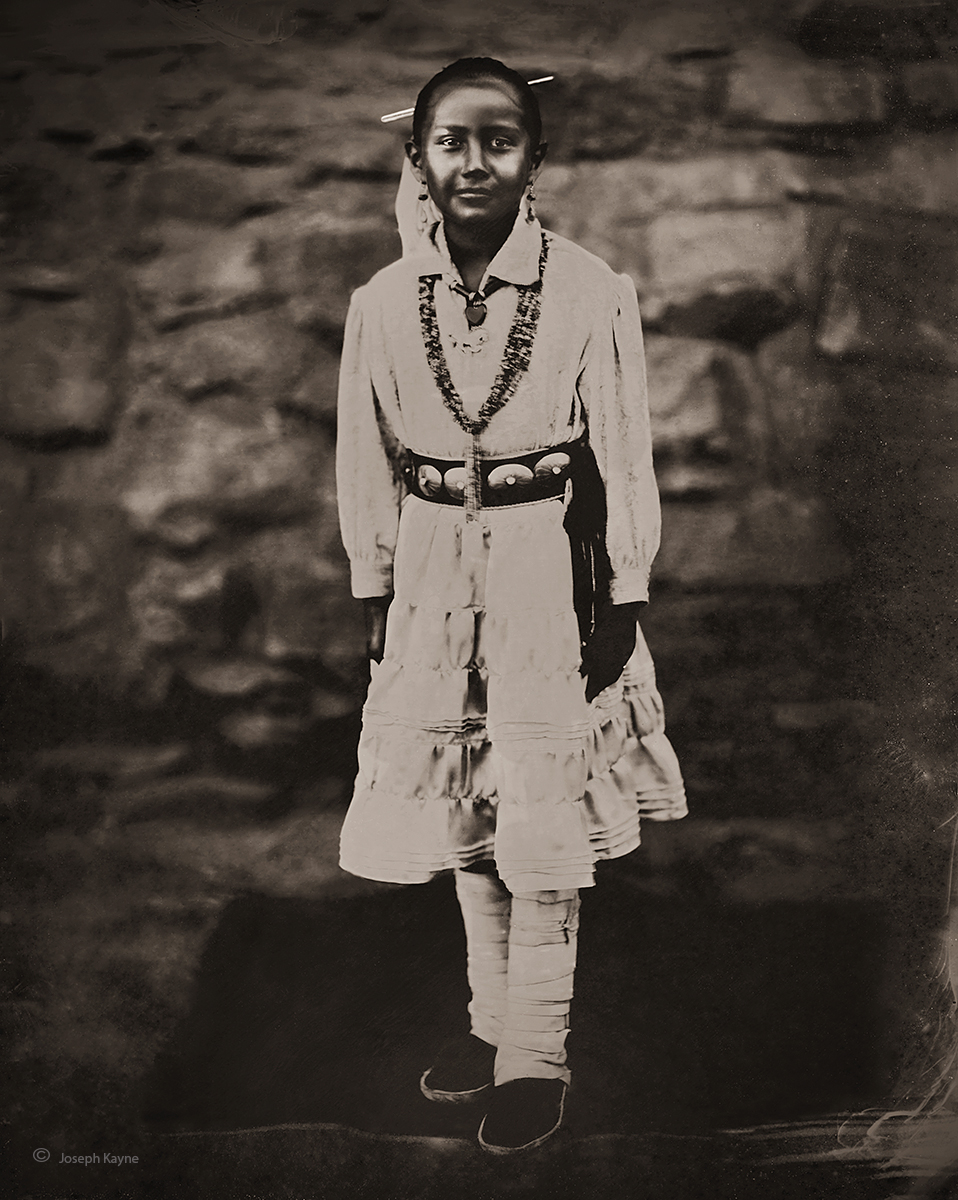 Navajo Girl,Hubbell Trading Post,Navajo Nation,8x10 Wet Plate Collodion Tintype
