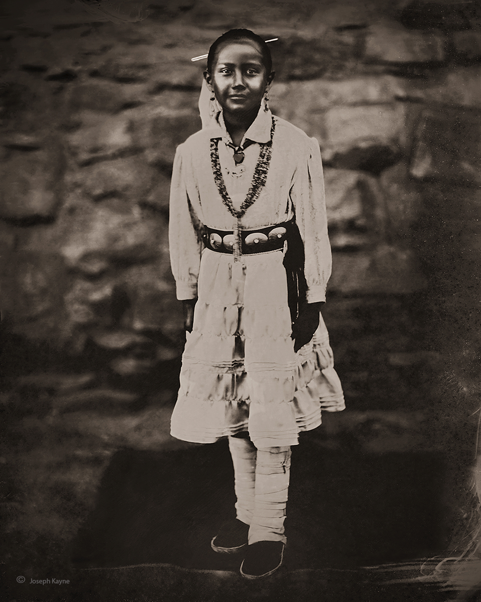 Navajo Girl,Hubbell Trading Post,Navajo Nation,Contemporary 8x10 Wet Plate Collodion Tintype