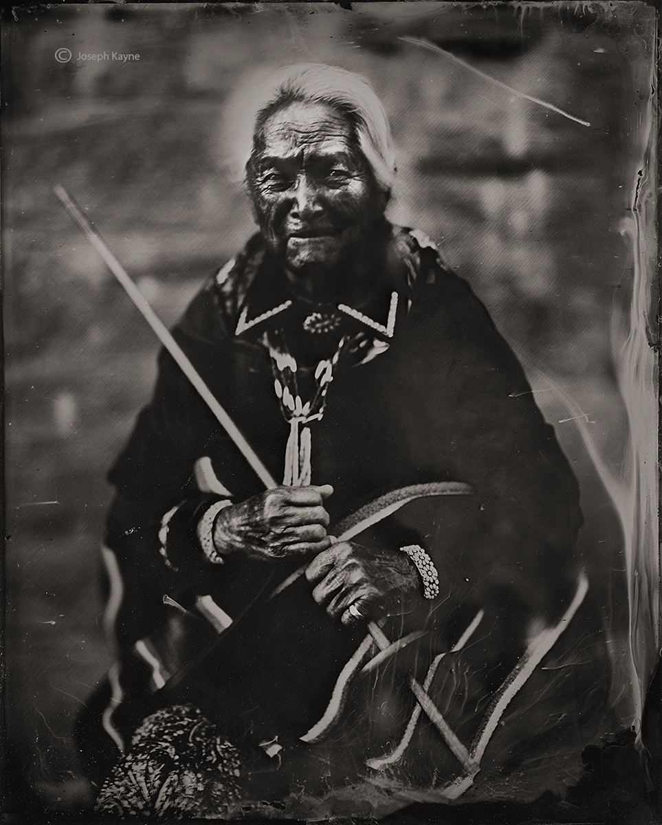 Elderly Navajo WomanNavajo NationWet Plate Collodion TintypePhoto © copyright by Joseph Kayne