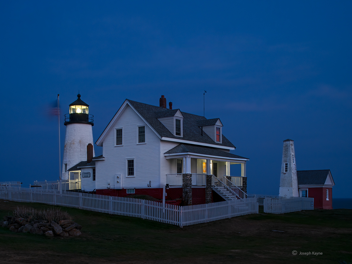 Maine Lighthouse At Night