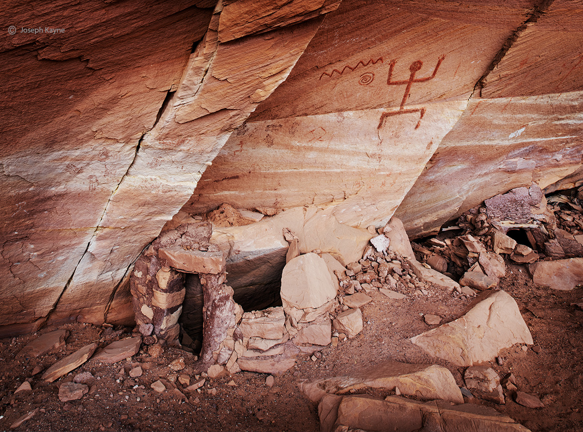ancestral,puebloan,granary,guardian,pictograph,bears,ears,national,monument,colorado,plateau