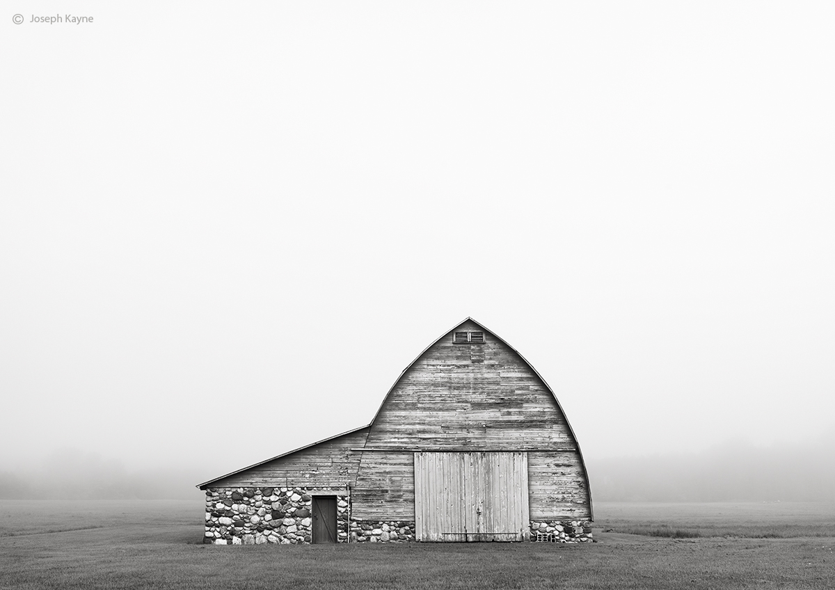 Midwest Barn and Foggy Morning