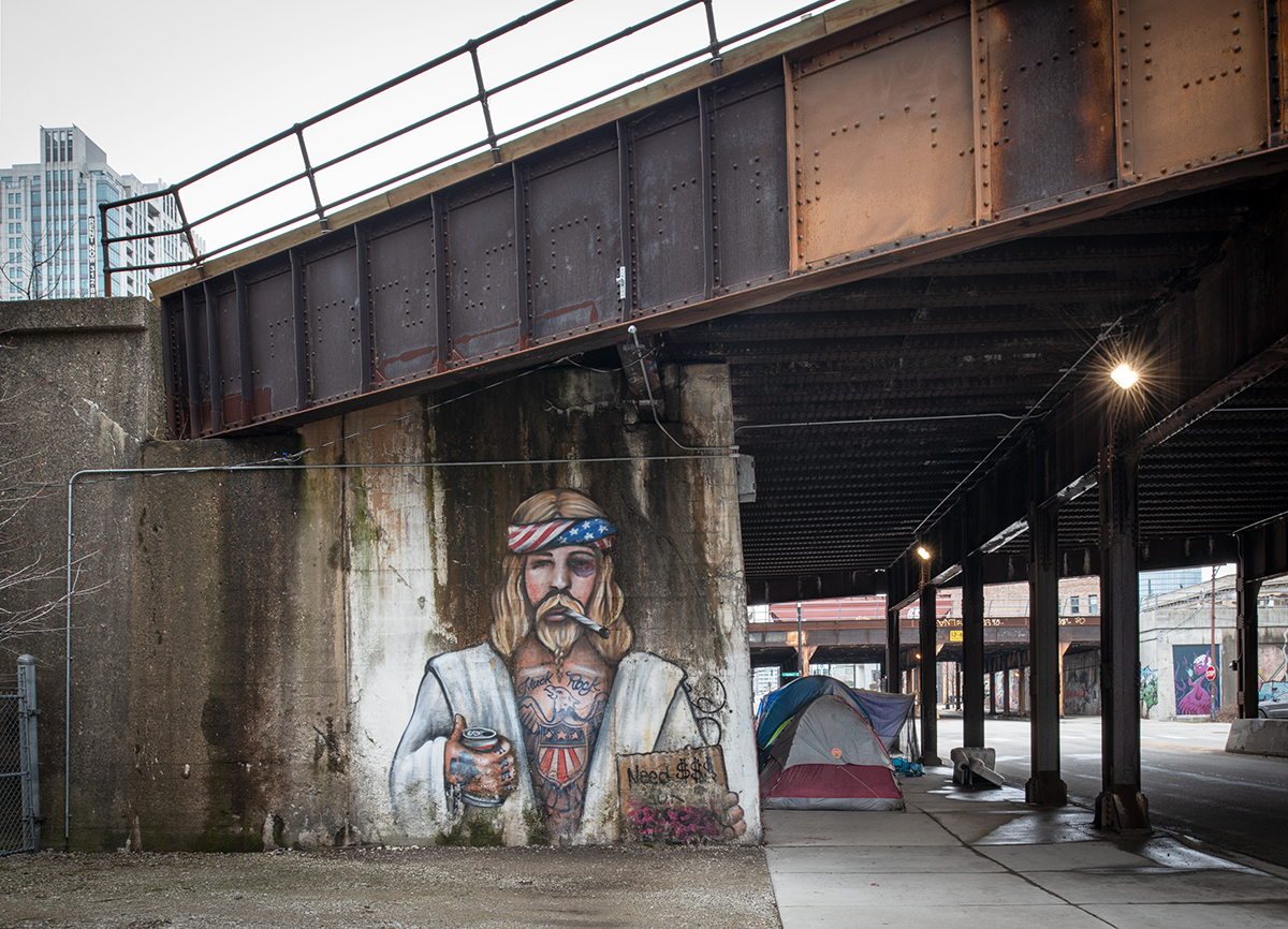 Homeless Tents Under A Chicago Viaduct